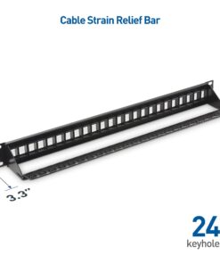 Cable Matters Rackmount or Wall Mount 1U 24 Port Keystone Patch Panel with Cable Management and Support Bar (19-inch Blank Patch Panel for Keystone Jacks/Keystone Panel) 1U (24-Port) 29 61roiqriQGL