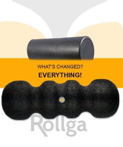 Rollga PRO - The BETTER Foam Roller for Flexibility, Muscle Recovery, Back & Neck Massage, & Exercise (Black) Black 25 61rr1pBWQbL