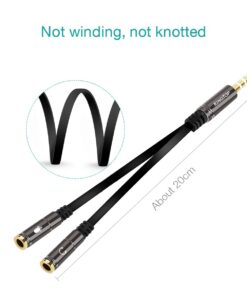 KINGTOP Auxiliary 3.5mm Headphone Mic Splitter, Compatible with Gaming Headsets, Laptops, PS4, PS5, Xbox One S, Nintendo Switch, Tablets, Mobile Phones, and PC Black 28 61rrDNezAdL