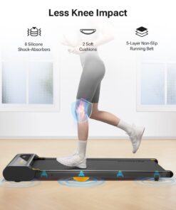 UREVO Under Desk Treadmill, Walking Pad for Home/Office, Portable Walking Treadmill 2.25HP, Walking Jogging Machine with 265 lbs Weight Capacity Remote Control LED Display Black One Size 26 61ruu O2wXL