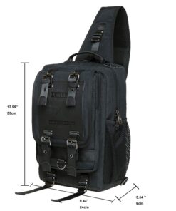 KAUKKO Canvas Messenger Bag Cross Body Shoulder Sling Backpack Travel Hiking Chest Bag 252-1-black 12 61rwHwPvonL
