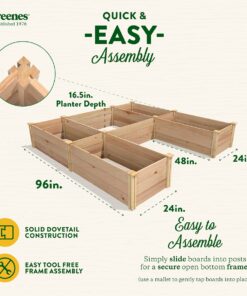 Greenes Fence Premium Cedar Raised Garden Bed, 8' x 8' x 16.5" U-Shaped Bed - Made in USA with North American Cedar 8' x 8' x 16.5" WithOUT CritterGuard Fencing 15 61rx2nOG0HL