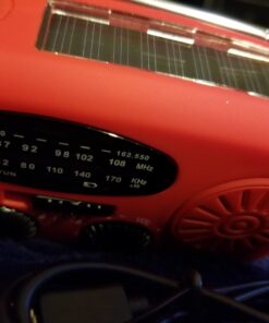 Esky Emergency Hand Crank Radio with 3 LED Flashlight, AM/FM/NOAA Portable Weather Radio with 2000mAh Power Bank Phone Charger, Solar Powered USB Charged Radio for Indoor Outdoor Camping, SOS Alarm Red 59 61ry0DiytKL