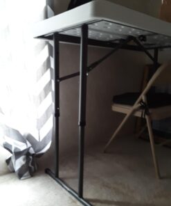 LIFETIME 80160 Commercial Height Adjustable Folding Utility Table, 4 Feet, White Granite 55 61s0kWNhJwL