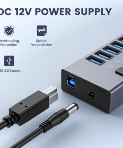 Powered USB Hub - ACASIS 7 Ports 36W USB 3.0 Data Hub - with Individual On/Off Switches and 12V/3A Power Adapter USB Hub 3.0 Splitter for Laptop, PC, Computer, Mobile HDD, Flash Drive and More 29 61s1lf8wRbL