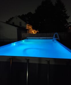 Intex Underwater LED Magnetic Above Ground Wall Pool Light with Magnetic Transmitter and 4 Different Color Options, Multicolor/White Wall Light 35 61s324X89lL