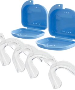 Teeth Whitening Trays 4 Pcs with 2 Travel Storage Cases BPA Free Moldable Trimmable Thin Mouth Trays Dental Tooth Whitener Bleaching Trays 20 61s5ump6ML