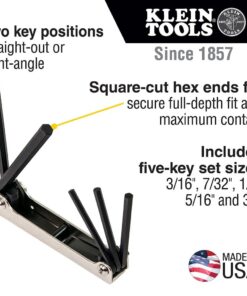 Klein Tools 70579 Folding Hex Key Set, 5-Key, SAE Sizes Standard 5-Key SAE 7 61s9DIyzUnL