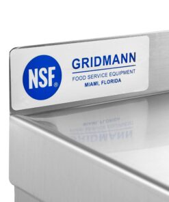 GRIDMANN 18" x 24" Stainless Steel Wall Mount Shelf with Backsplash, Commercial Grade - NSF Certified 18 Gauge Shelving for Restaurant, Kitchen, Utility Room, Garage 18" x 24" 13 61s9NyTAaIL
