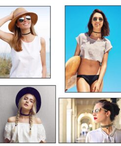 Outee 9 Pcs Choker Set Black Chokers Necklaces for Women Black Velvet Choker Necklaces for Teen Girls Henna Tattoo Ribbon Chokers for Women 32 61s9k6h5gML