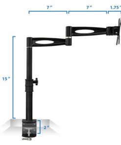 Mount-It! Single Monitor Arm Mount | Desk Stand | Heavy Duty Full Motion Height Adjustable | Fits 19 21 24 27 29 30 in VESA 75 100 Compatible Computer Screen | C-Clamp Base | Holds up to 33 Lbs 31 61s9pltB5lL