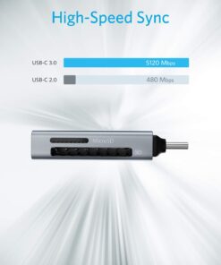 Anker SD Card Reader, 2-in-1 USB C Memory Card Reader for SDXC, SDHC, SD, MMC, RS-MMC, Micro SDXC, Micro SD, Micro SDHC Card, and UHS-I Cards 29 61sB89XU9AL