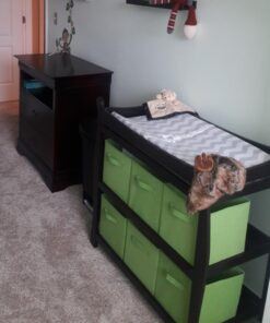 Sorbus Foldable Storage Cubes - 6 Fabric Baskets for Organizing Pantry, Closet, Shelf, Nursery, Playroom, Toy Box, Cubby - 11 Inch Dual Handle Collapsible Closet Organizers and Storage Bins (Green) Green 34 61sDSyjIrRL