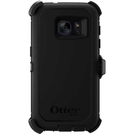 OtterBox Samsung Galaxy S7 Defender Series Case - BLACK, rugged & durable, with port protection, includes holster clip kickstand Standard Packaging