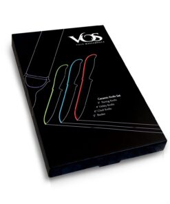 Vos Ceramic Knife Set 4 Pcs Ceramic Knives Set For Kitchen, Ceramic Kitchen Knives With Peeler, Ceramic Paring Knife 3", 4", 6", Inch Multi-Color Red, Blue, Green, Purple Multicolor 33 61sFfuGK3WL