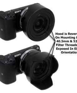 Fotodiox Reversible Lens Hood Kit for E-Mount PZ 16-50mm F3.5-5.6 OSS E-Mount Power Zoom Lens, Reversible Tulip Flower Hood w/Cap 31 61sGH GTmJL