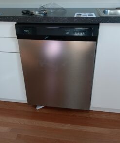 EZ FAUX DECOR Dishwasher Front Door Panel Replacement Peel and Stick Stainless Steel Cover Vinyl Self Adhesive 26" X 36" Waterproof Heat Resisiant Durable Instant Update (Trimmable) 28 61sH9FGdDfL