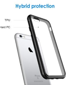 JETech Case for iPhone 6 and iPhone 6s, Shock-Absorption Bumper Cover, Anti-Scratch Clear Back (Black) black 33 61sLrAbIuSL