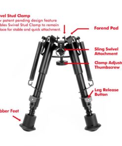 Alternative view of AVAWO Hunting Rifle Bipod - 6 Inch to 9 Inch Adjustable Super Duty Tactical Rifle Bipod