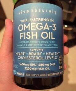 Triple Strength Omega 3 Fish Oil Supplement - 2200mg per Serving, Fatty Acid Supplements with EPA DHA & Omega3 - Re-Esterified Triglyceride for Increased Absorption - 180 Count 180 Count (Pack of 1) 57 61sRP5X8nbL 1