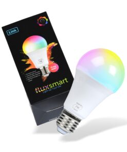 FluxSmart Bluetooth Light Bulb, Smart LED Bulb, Dimmable Smart Bulb, Smartphone-Controlled Hue Bulb with 16 Million Color Options, Compatible with iOS and Android Devices, 7W, A19, E26 Base 60 Watt Equivalent - Classic 22 61sRfQ aA5L