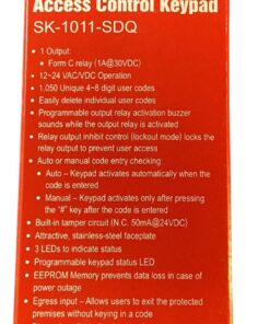 Alternative view of Seco-Larm SK-1011-SDQ ENFORCER Access Control Keypad, Up to 1,000 possible user codes (4-8 digits), Output can be programmed to activate for up to 99,999 seconds (nearly 28 hours)
