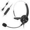 AGPTEK® Hands-Free Call Center Noise Cancelling Corded Monaural Headset USB Headset with Microphone for PC Headphone with Mic Mircrophone - Cord with USB Plug, Volume Control 30 61sVCts3fgL