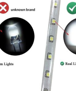 LEDJump Super Bright Dimmable Plug-In Daylight White Color 300 Lights LED Tape Flexible Rope Strip 12 Volts 3M Adhesive Tape Lighting System Certified (Strip Light Only, No Power) Strip Only 30 61saQR5ywtL