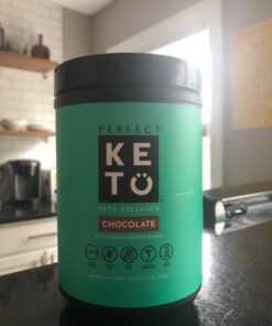 Perfect Keto Collagen Peptides Protein Powder with MCT Oil | Hydrolyzed Collagen, Type I & III Supplement | Non-GMO, Gluten Free, Grassfed, Keto Coffee Creamer | Shakes for Women & Men - Chocolate 45 61saWua3ACL