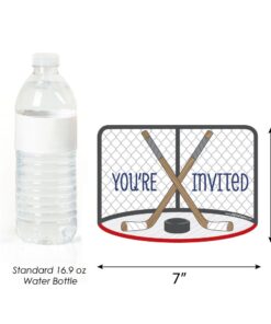 Big Dot of Happiness Shoots and Scores - Hockey - Shaped Fill-in Invitations - Baby Shower or Birthday Party Invitation Cards with Envelopes - Set of 12 8 61sbKrx wML
