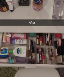 Vtopmart 25 PCS Clear Plastic Drawer Organizers Set, 4-Size Versatile Bathroom and Vanity Drawer Organizer Trays, Storage Bins for Makeup, Bedroom, Kitchen Gadgets Utensils and Office 41 61sfFgcgFL