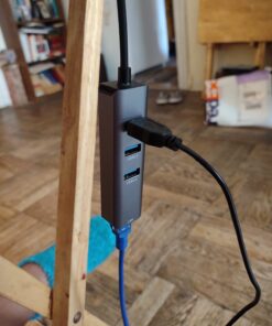 ABLEWE USB C to Ethernet Adapter, 4-in-1 RJ45 to USB-C/Thunderbolt 3 to Gigabit Ethernet LAN Network Adapter for MacBook Pro/Air 2021/2020/2019, iPad Pro 2021, Chromebook, XPS, Surface Book 3/2/Go Grey 41 61sfscWY1BL