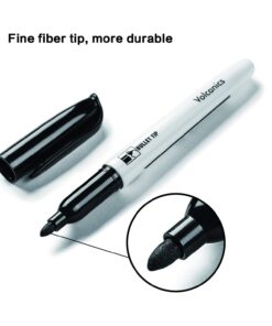 Alternative view of Volcanics Black Dry Erase Markers Low Odor Fine Whiteboard Markers Thin Box of 12 Black 12PCS
