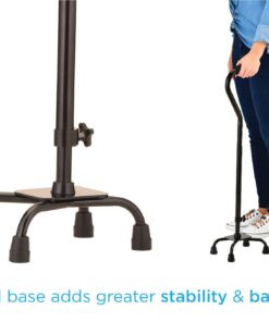 NOVA Designer Quad Cane, Lightweight Four Legged Cane with Soft Grip Handle, Height (for Users 4’11” - 6’4”) & Left or Right Adjustable, Butterflies Design 10 61siV74HIlL