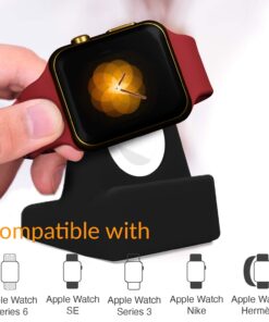 Orzly Charging & Display Stand Designed for ALL series of Apple Watch SE & ALL screen sizes CompactStand BLACK 38 61smkJOuJGL