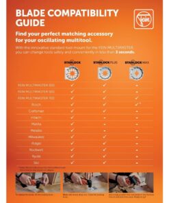 Fein StarLock E-Cut Fine Oscillating Saw Blade - Narrow Waisted Shape 1-1/8" Width for Aluminum Profiles and Copper Pipes - Fits Most Multitools - 10-Pack - 63502157290 8 61snEyE3KL