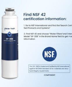 GLACIER FRESH DA29-00020B Refrigerator Water Filter Compatible with Samsung DA29-00020A/B, DA29-00020B-1, HAF-CIN/EXP, 46-9101, RF4267HARS For French Door Fridge Kitchen (3 PACK) Standard 3 Count (Pack of 1) 25 61sv2FEe5ZL