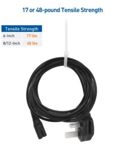 Cable Matters Assorted Zip Ties - 200-Pack 6, 8, 12-Inch Nylon Cable Ties for Indoor & Outdoor Use - Self-Locking Wire Ties in Black & White 23 61swgEGN2NL 3