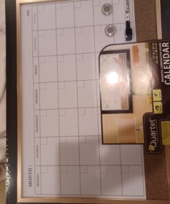 Quartet Whiteboard Calendar & Corkboard, Magnetic, White Board & Cork Bulletin Board Combo, 17" x 23", Wood Finish Frame (22476) 1 Board 45 61sx0W0QZIL