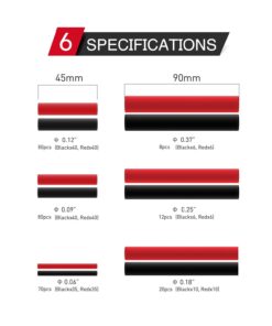 Nilight Heat Shrink 2:1 Electric Insulation Tube Kit 45mm Flame Retardant Wrap Cable Sleeve 270pcs 5 Colors 12 Sizes with Storage Box,2 Years Warranty 270Pcs 3:1 Heat Shrink Tubing 23 61sxOoi35kL