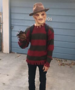 A Nightmare On Elm Street Freddy Krueger Costume Deluxe Overhead Mask One Size Red 18 61synjEERcL