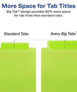 Avery 8-Tab Plastic Binder Dividers with Pockets, Insertable Multicolor Big Tabs, 1 Set (11907) 8 Tab 1-pack 23 61syxaCaRRL
