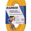 Radnor 64006303 12/3 X 25' Extension Cord With Lighted End