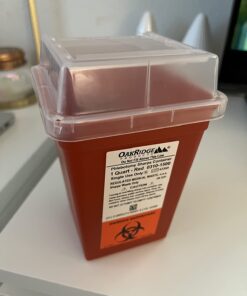 Oakridge Products Sharps Container for Home Use and Professional 1 Quart (3-Pack), Biohazard Needle and Syringe Disposal, Small Portable Container for Travel, CDC Certified 3 27 61t1BFTP56L