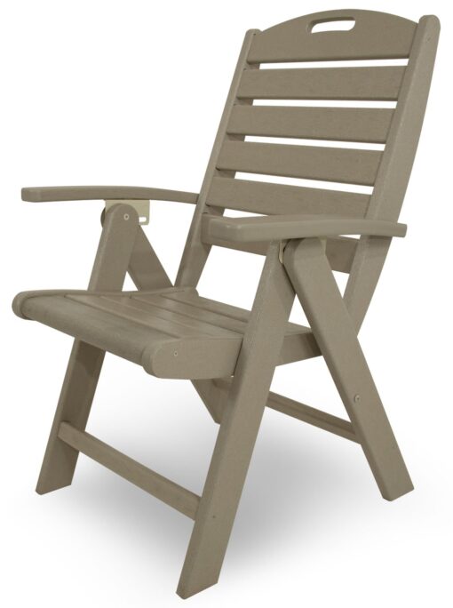 Trex Outdoor Furniture Yacht Club Folding Highback Chair, Sand Castle