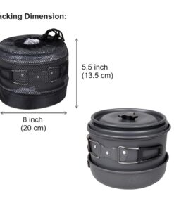 Alternative view of Yodo Anodized Aluminum Camping Cookware Set Backpacking Pans Pot Mess Kit for 4-5 Person
