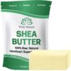 White Naturals Shea Butter 1 lb, Unrefined, African Grade A, Moisturizing Skin, Hair, Face, Lotion, Cream, 16oz Block 1 Pound (Pack of 1)