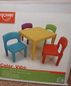 Humble Crew Kids Plastic 4 Set, Yellow Table/Vibrant Chairs 46 61t7VwXIKHL