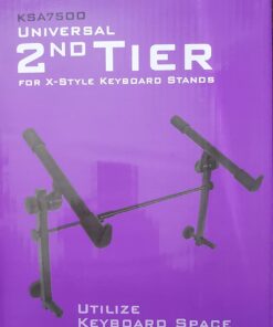 On-Stage KSA7500 Universal Second Tier for X-Style Keyboard Stand (for Stacking Keyboards, Electric Pianos, Synths, and Organs, 60 lb Capacity, Adjustable, Nonslip Arms and Feet, Metal, Black) 32 61t8SxqXJ L