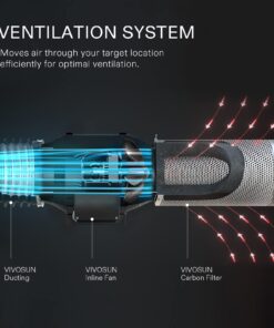 VIVOSUN 4 Inch Air Carbon Filter Smellines Control with Australia Virgin Charcoal for Inline Duct Fan, Grow Tent, Pre-filter Included, Reversible Flange 4" x 12" 26 61t93AgehRL